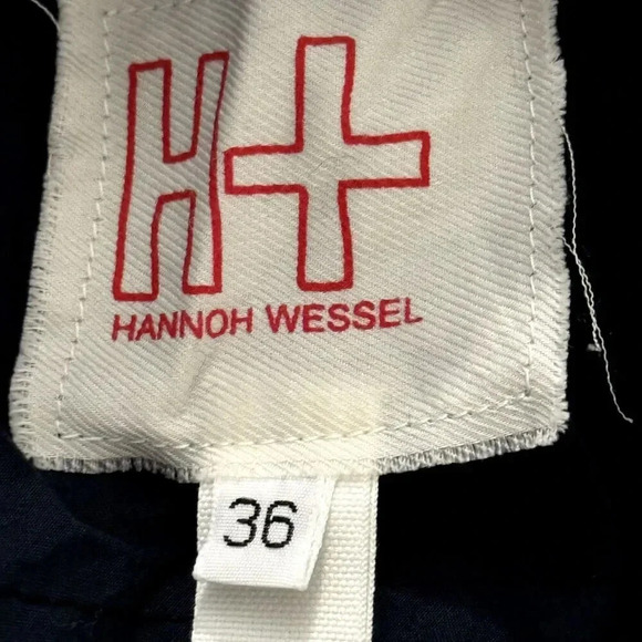 H+ Hannoh Wessel Pierangela Pants Navy Blue Pinstripe Size 36 Small NWT - Picture 7 of 12